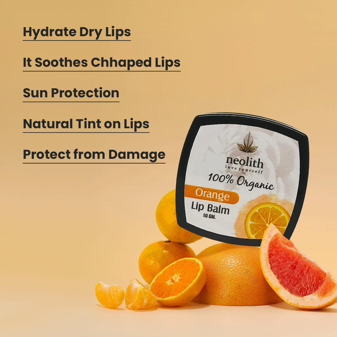 Orange Lip Balm || 100% Organic, Paraben Free || Lip Moisturiser || 10GM