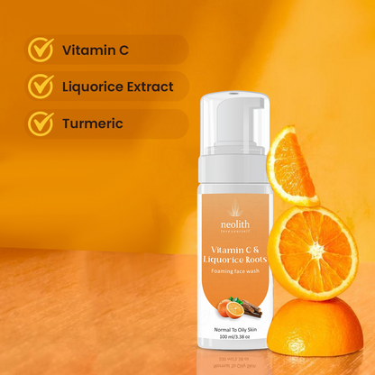 Vitamin C & Liquorice Root Foaming Face Wash || 92% Organic || 100 ML