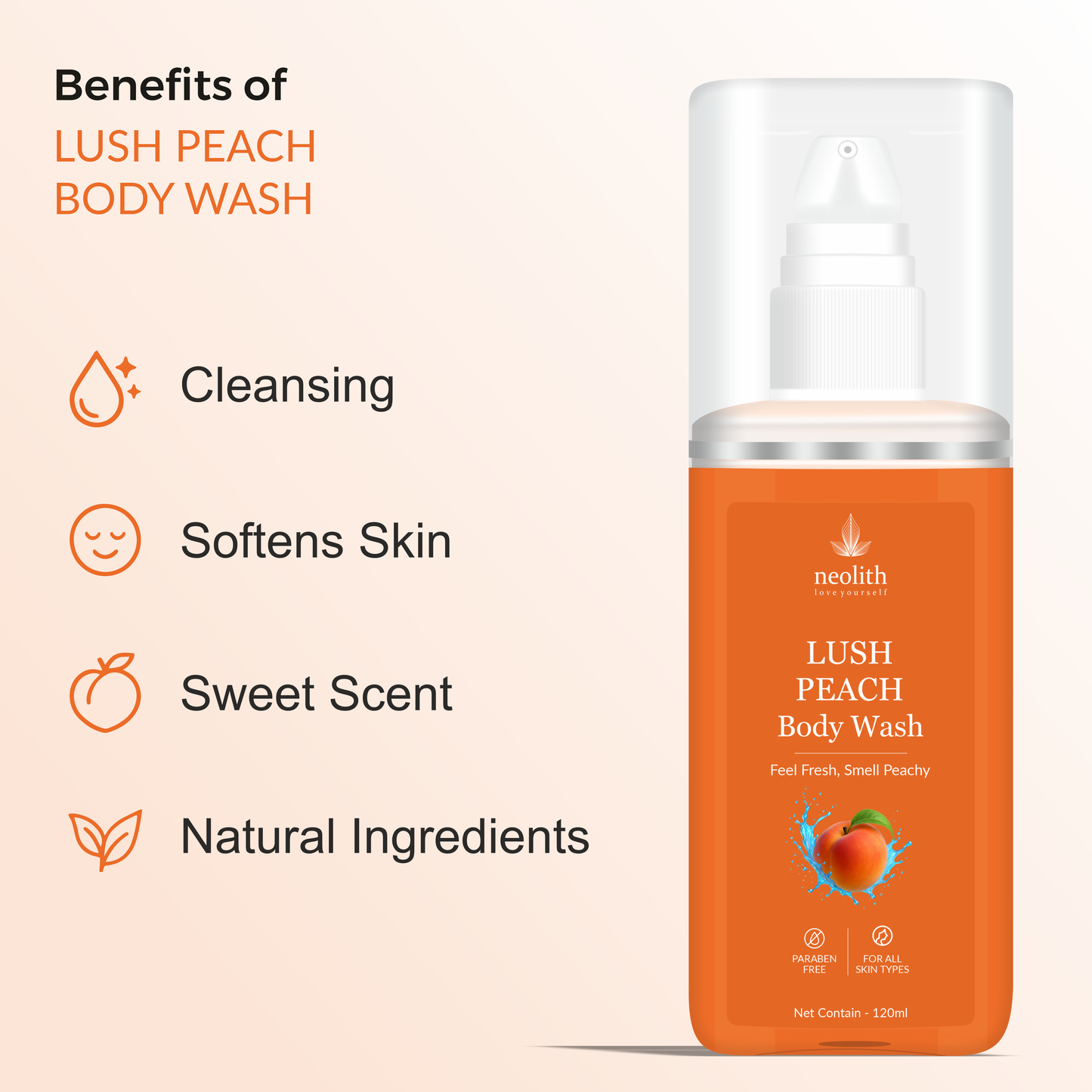 Lush Peach Body Wash 120ml