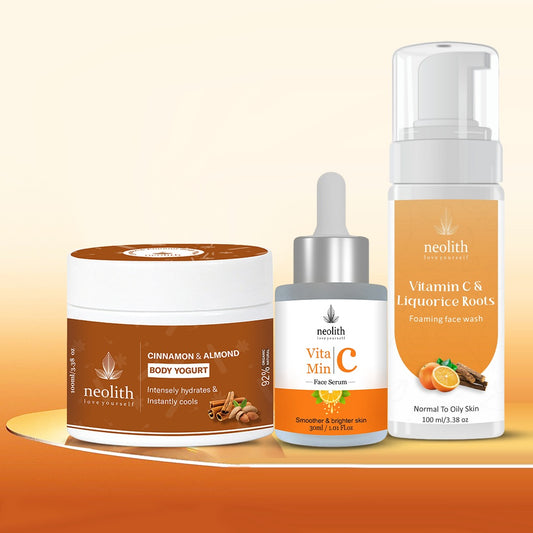 Vitamin C Serum & Vitamin C Face Wash & Body Yogurt Combo Brightening Skincare