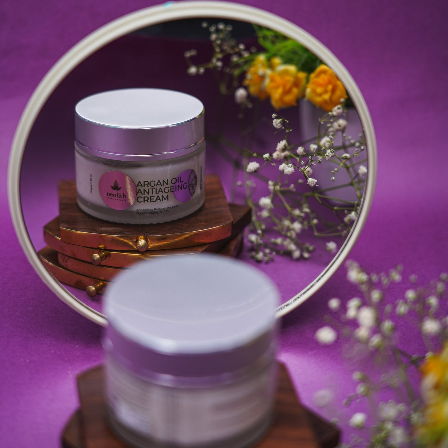 Neolith Anti Aging Face Cream with Argan oil and Kokum butter with SPF 25+ for Skin repair, Firming, Tightening, Moisturizing, Lines & Wrinkles, Glowing skin | Collagen Face Cream | 92% Organic | 50gm || For Women & For Men