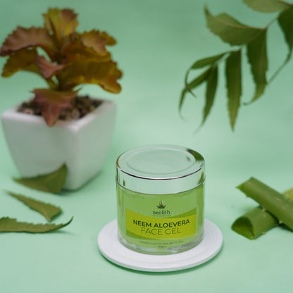Neolith Neem Aloe Vera Soothing & Hydrating Gel || Non-Toxic For Acne, Scars, Glowing & Radiant Skin Treatment || Paraben Free, Vegan ||100 gm