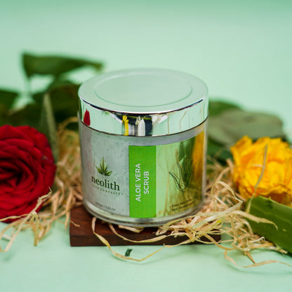 Neolith Aloe Vera Scrub || Winter Scrub || Exfoliating Face Scrub For Reduce Acne, Blackheads & Whiteheads, Ideal For Dry & Dull Skin, With Almond Oil, ECOCERT Certified raw materials, Paraben & Sulphate Free -100 gm || For Women & Men