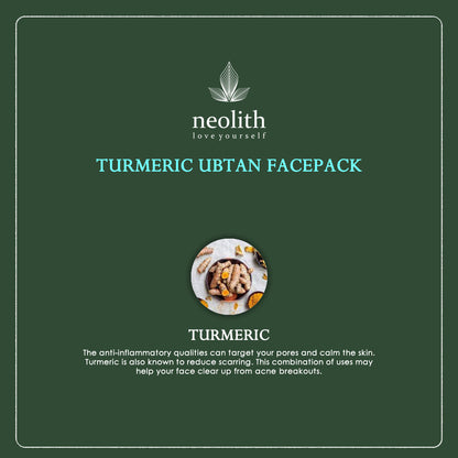Neolith Turmeric Ubtan Clay Face Pack for Skin Brightening, Glowing Skin, Tan Removal, Oil Control, Black head removal, Anti Acne & Fairness, 100gm