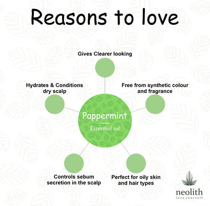 Neolith Peppermint Essential Oil- 15 ml || For Hair, Skin, Cold & Congestion