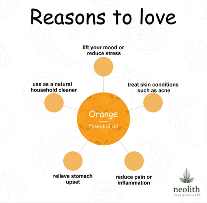 Neolith Orange Essential Oil - Cold Pressed, 100% Pure Aroma, 100% Natural and Undiluted, Therapeutic Grade (15ML)
