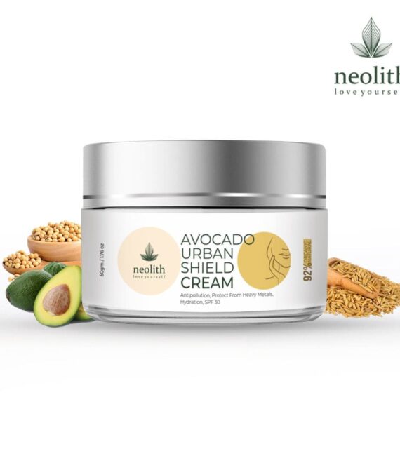 Neolith Avocado Urban Shield Face Cream with SPF30 || Protection from Blue Ray, Heavy Metals, Atmospheric Pollution || No Paraben, No Silicon || 50 GM