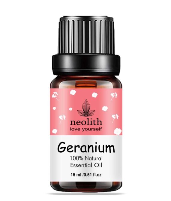 Neolith 100% Pure Geranium Essential Oil | 100% Pure for Massage, Relaxation, Skin Cooling & Natural Perfumes, Undiluted