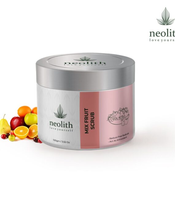 Neolith Mix Fruit Scrub || Gentle Exfoliating Skin, Removes Dead Skin, Removes Blackheads, With Almond Oil || Paraben, Silicon & Sulphate Free 100 Gm