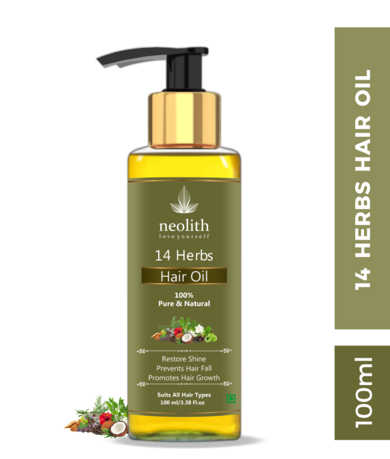 Neolith 14 Herbs Scalp and Hair Oil for Hair Fall Control, Scalp Nourishment, Hair Regrowth || 100 ML