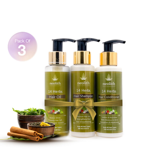 14 Herbs Oil, Shampoo and Conditioner Combo Pack | For Healthy Hair & Scalp | 120ml Each